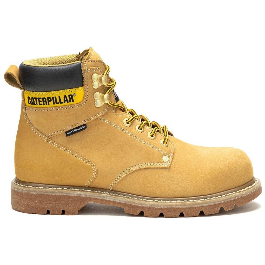Men's Honey Brown Steel Toe Waterproof Work Boots - OSHA Compliant Safety Shoes for Construction, Warehouse & Outdoor Jobs
