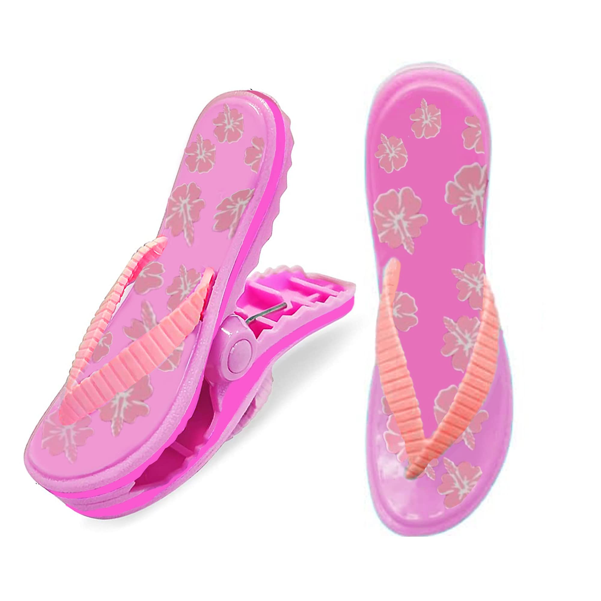 PERFORMORE 2-Pack Flip Flop Beach Towel Clips - Secure Portable Towel Holder for Beach, Pool, Boat & Lounge Chairs - Waterproof Patio Deck Accessories (Pink) | Perfect for Vacation, Cruise & Outdoor Relaxation