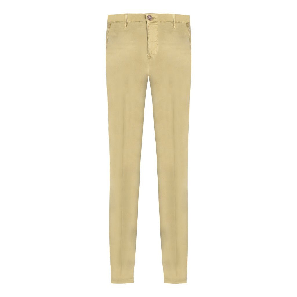 FRADI Men's Satin Cotton Stretch Chino Pants - Military Green - Comfortable Slim Fit Casual & Work Trousers for Office, Travel and Everyday Wear