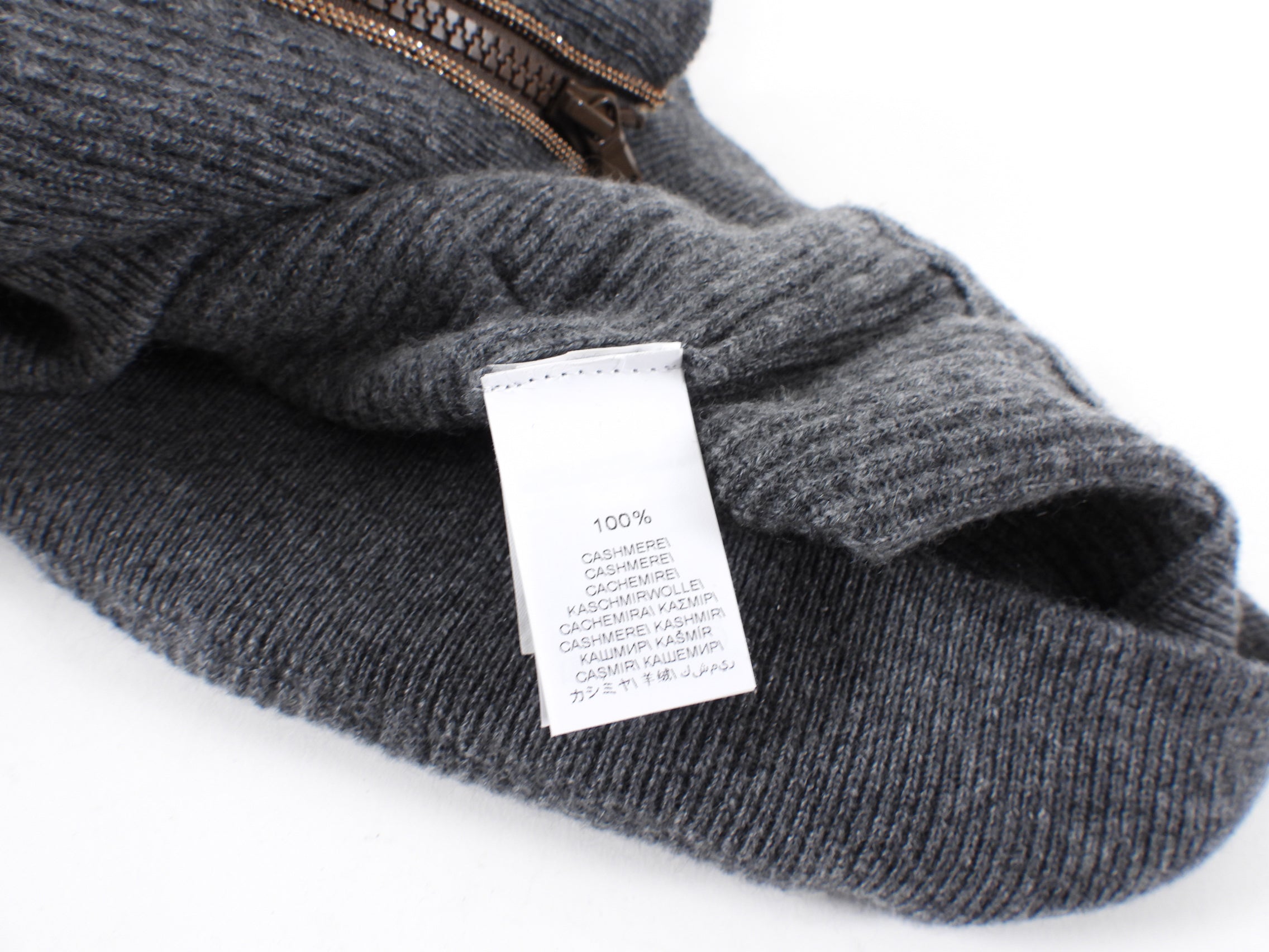 Brunello Cucinelli Grey Copper Monili Bead Hoodie Sweater for Women - Soft Cotton Blend Pullover with Beaded Details | Casual Wear, Lounge & Street Style Fashion