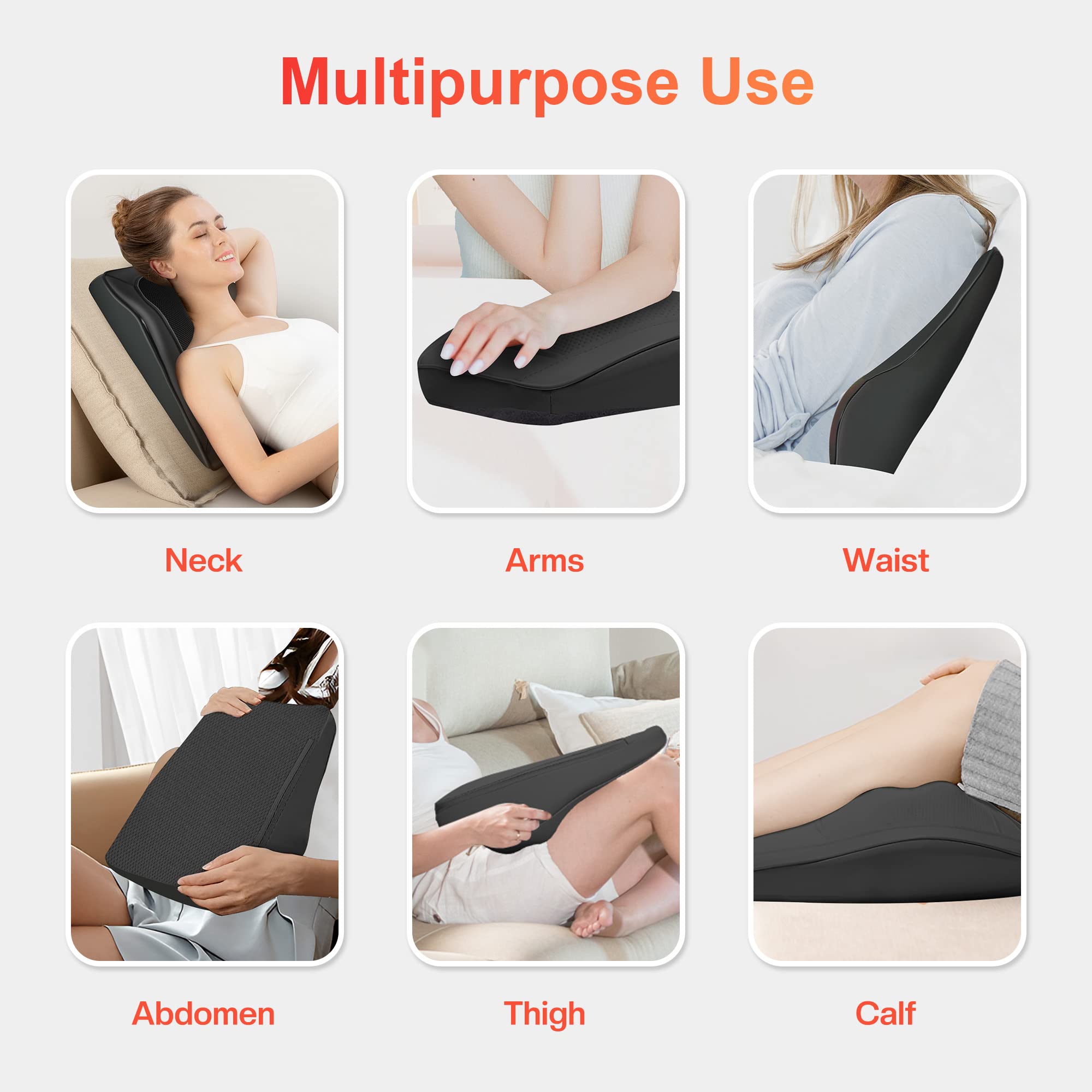 COMFIER Shiatsu Neck and Back Massager with Heat - 3D Kneading Massage Pillow for Back Pain Relief, Soothing Heating Pad for Men & Women - Perfect for Home, Office, and Car Use