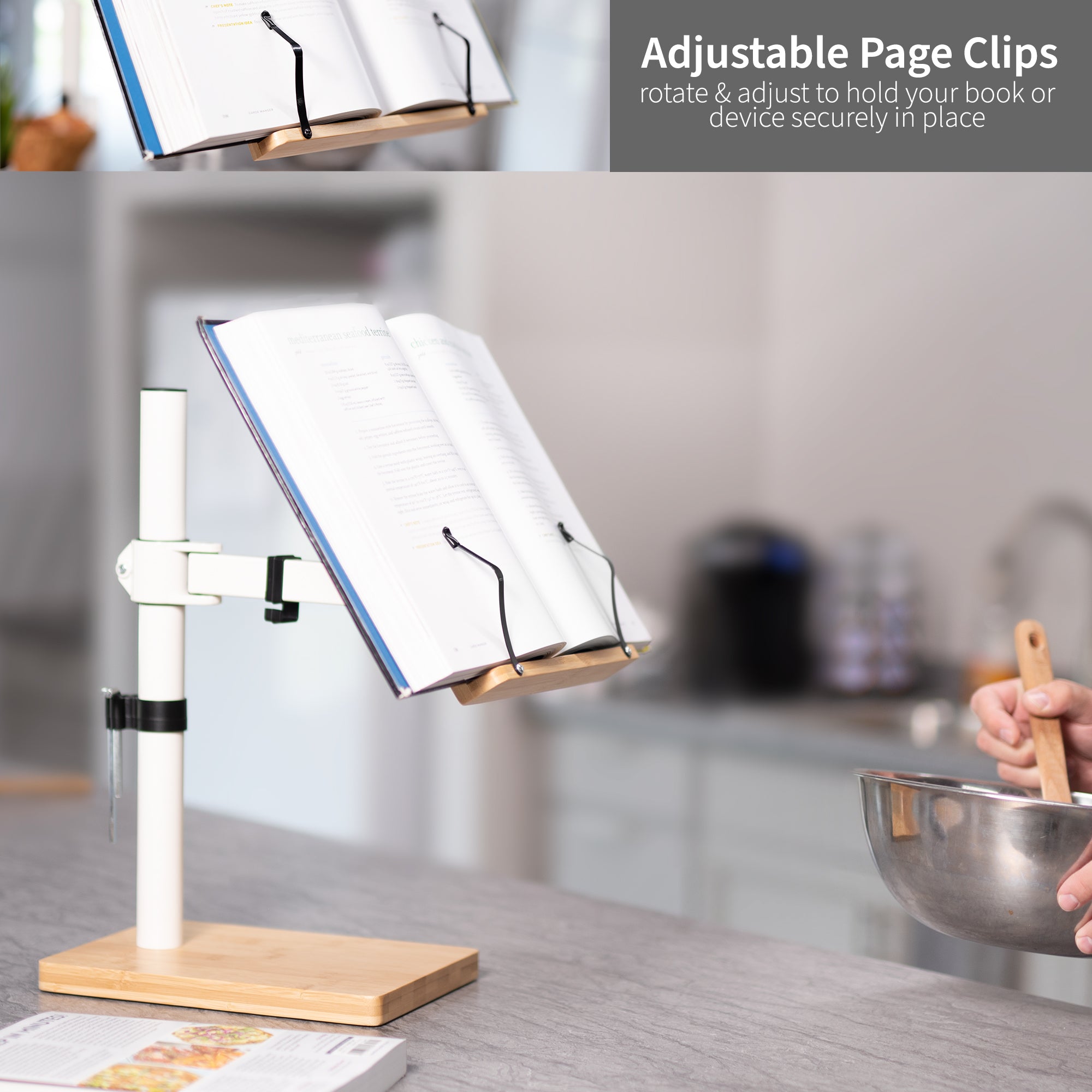 Premium Light Wood Book Stand - Adjustable Reading Holder for Books, Tablets & Cookbooks - Perfect for Reading, Studying & Kitchen Use