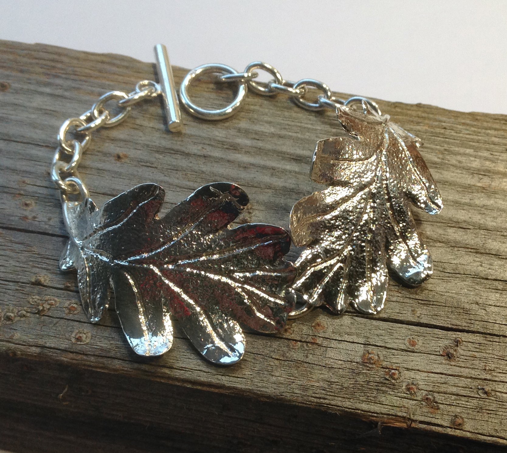 Handmade Sterling Silver Large Oak Leaf Bracelet - Elegant Nature-Inspired Jewelry for Women, Perfect for Everyday Wear, Gifts & Special Occasions