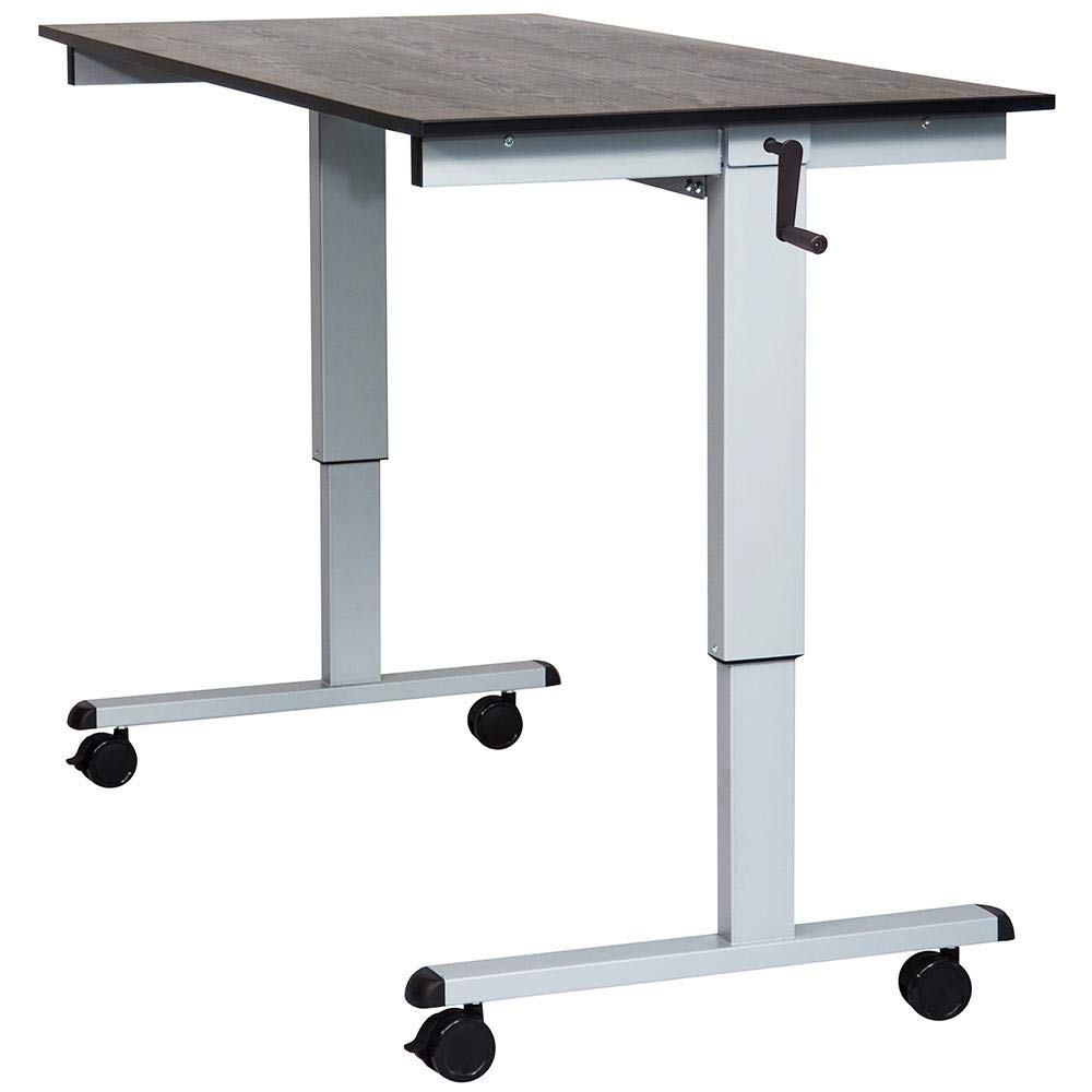 LUXOR Adjustable Height Standing Desk - Silver & Black Ergonomic Workstation for Home & Office - Perfect for Remote Work, Gaming, and Study