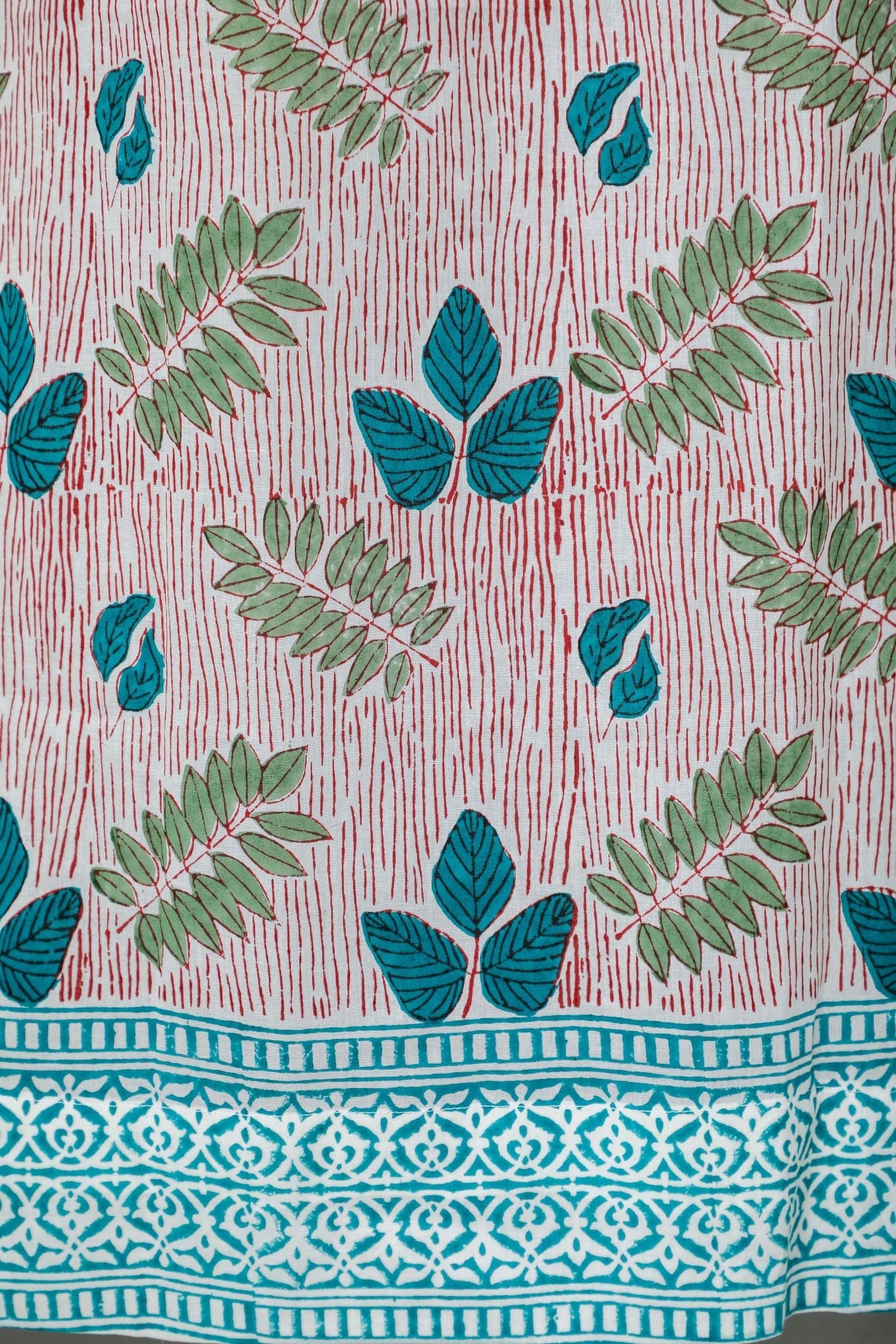 Handblock Printed Cotton Door Curtain - 'Glow of Garden' by SootiSyahi | Traditional Indian Home Decor for Living Room, Bedroom & Entryway