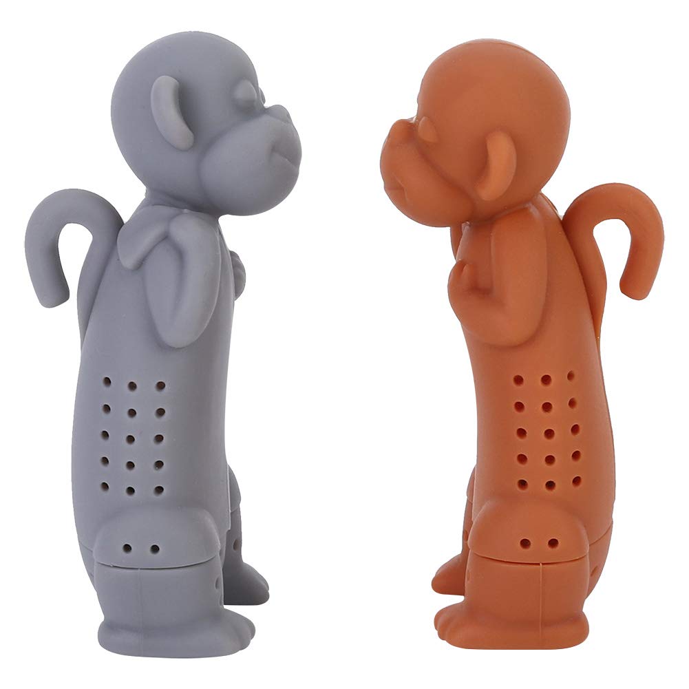 4 Pack Silicone Monkey Tea Infuser - Cute Cartoon Loose Tea Strainer Ball, Reusable Tea Filter for Herbal & Fruit Teas | Perfect for Tea Parties, Gifts & Relaxing with Friends & Family