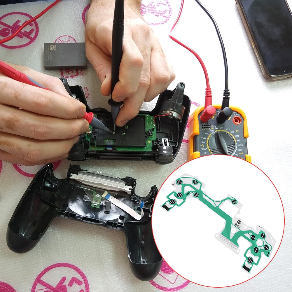 Tiiyee 10PCS PS4 Controller Replacement Conductive Film, Flexible Ribbon Cable for Playstation 4 Gamepad - Universal Repair Part for Buttons & Triggers (Green) - Perfect for DIY Fixes & Professional Gaming Sessions