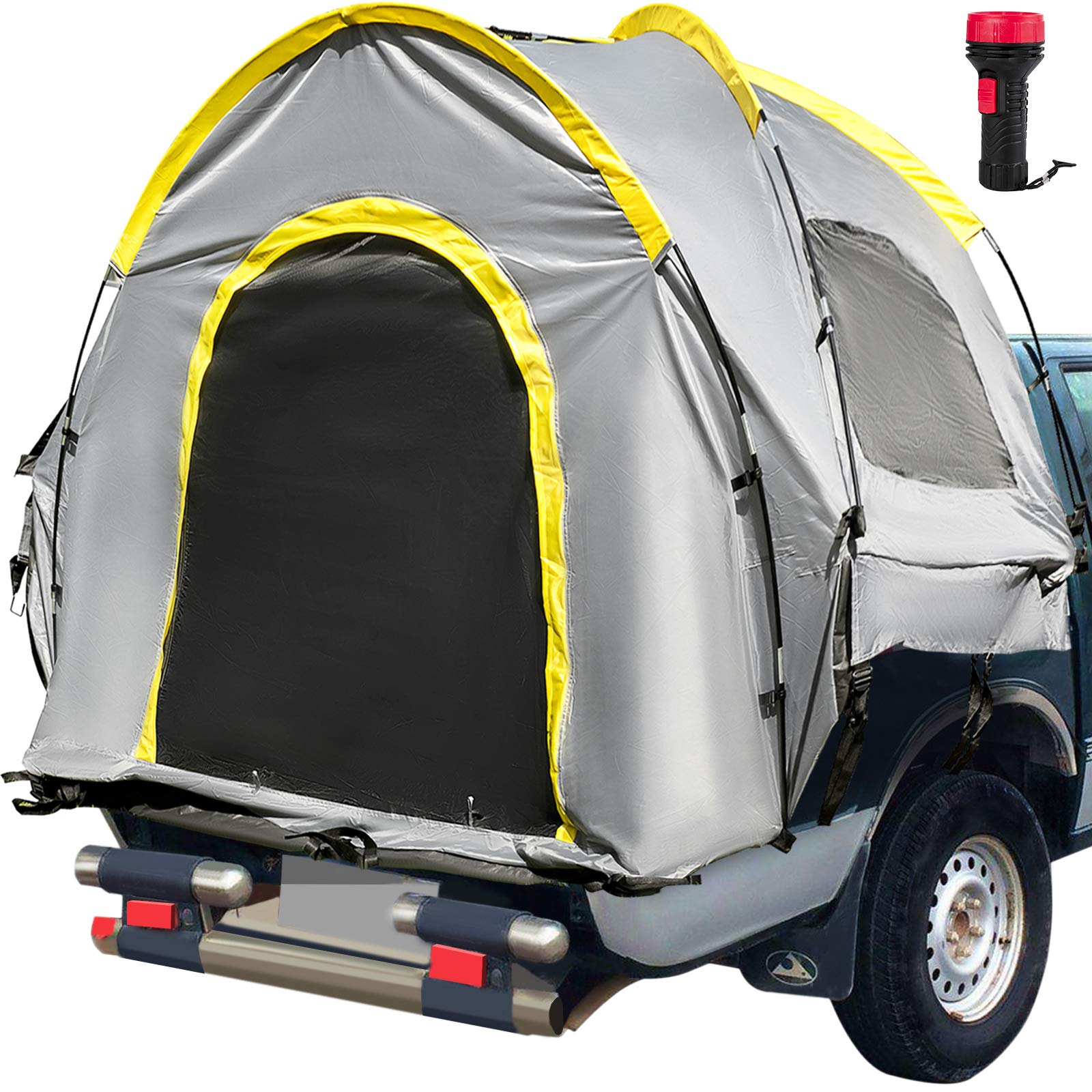 VEVOR 6' Tall Truck Bed Tent - Waterproof Mid Size Pickup Camper for Camping & Hiking - 2-Person Sleeping Capacity with 2 Mesh Windows - Easy Setup for Outdoor Adventures (Fits Ford Ranger, Toyota Tacoma, Chevy Colorado) - Perfect for Road Trips, Campgrounds & Backcountry Exploration