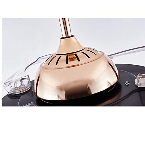 Modern Dimmable Crystal Ceiling Fan with LED Lights & Remote Control - 36