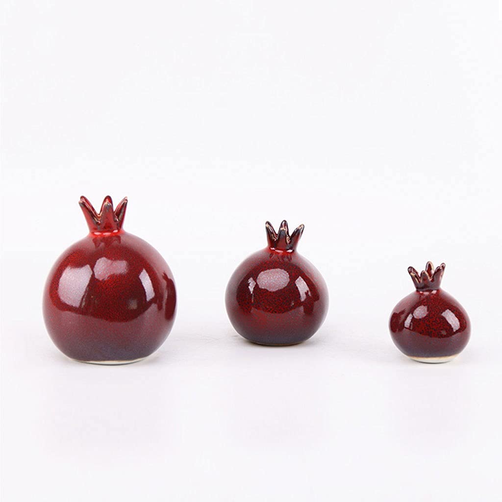Modern Minimalist Red Ceramic Pomegranate Vase - Small Desktop & Home Decor for Living Room, Study, Office | Perfect for Gifts, Wedding Centerpieces & Shelf Displays