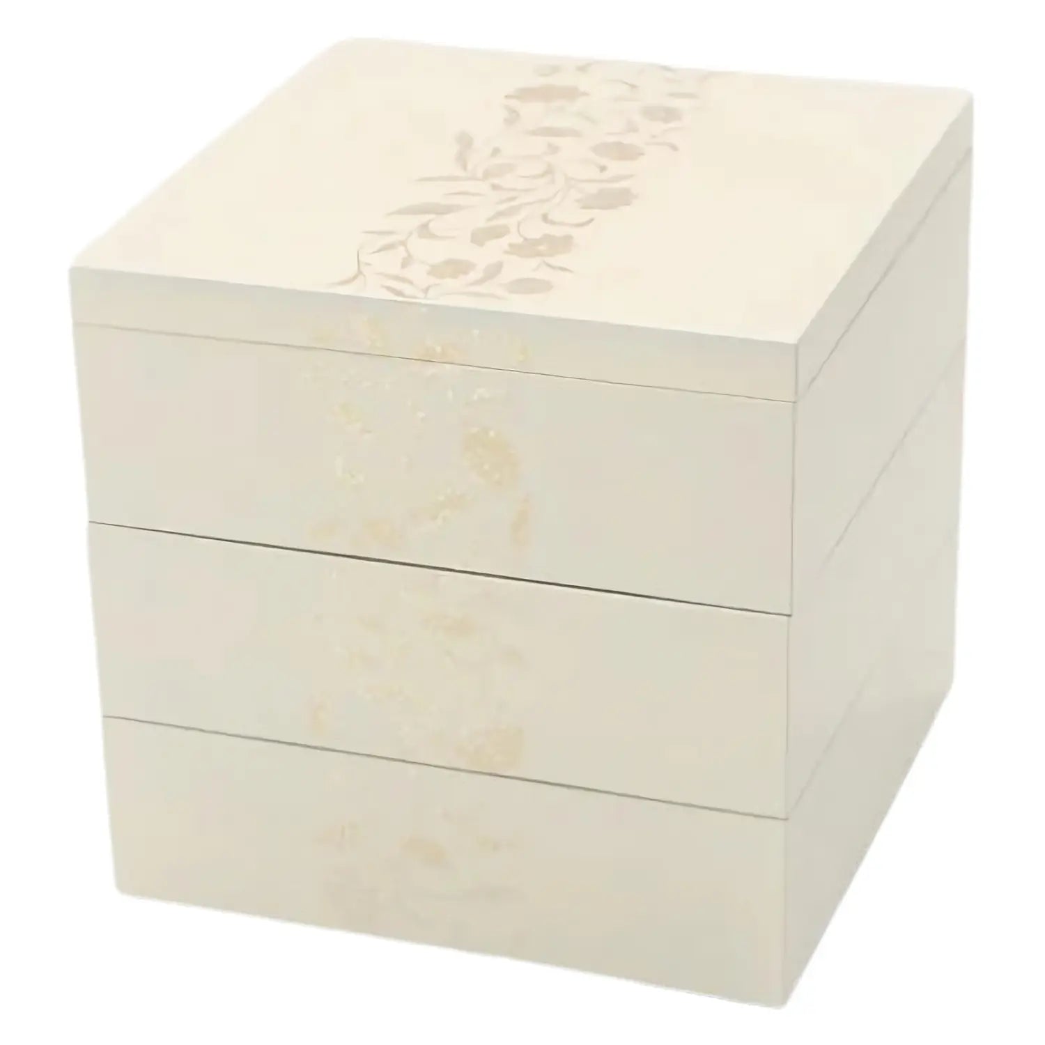 Echizen Shikki Art Deco Synthetic Resin 3-Tier Jubako Box - Japanese Bento Lunch Box for Office, Picnic & Party Food Storage