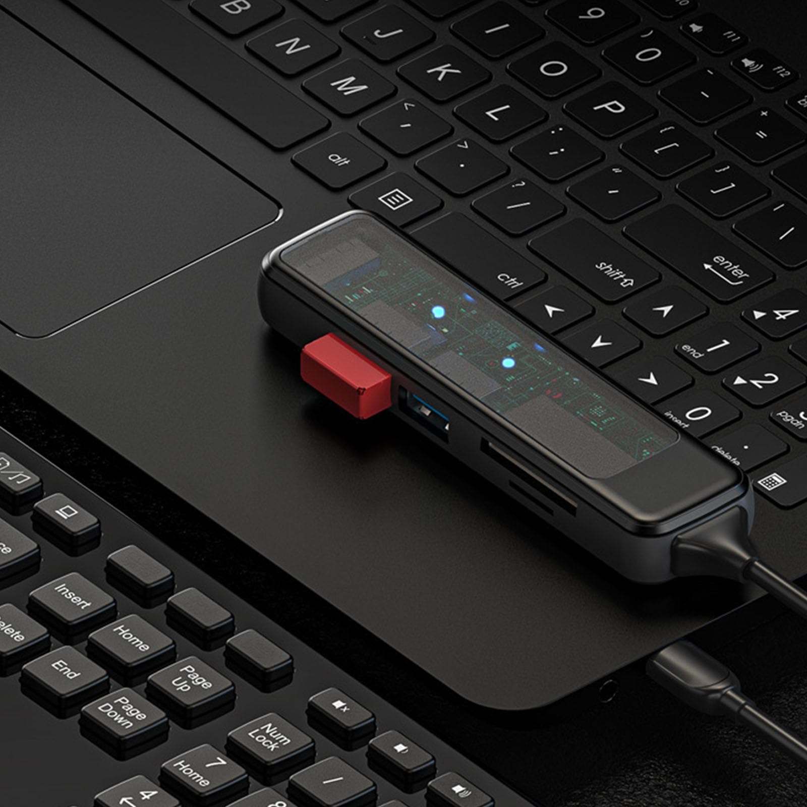 USB 3.0 Hub 4-Port with Card Reader for Laptop & PC - Fast Data Transfer
