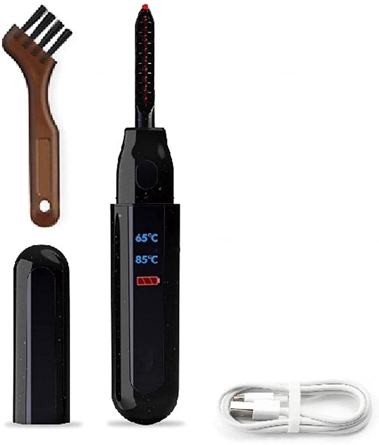 USB Heated Eyelash Curler with Digital Display - Electric Eyelash Curling Tool for Long-Lasting Curls, Anti-Scalding Design - Perfect for Home Use, Travel & Professional Makeup Application