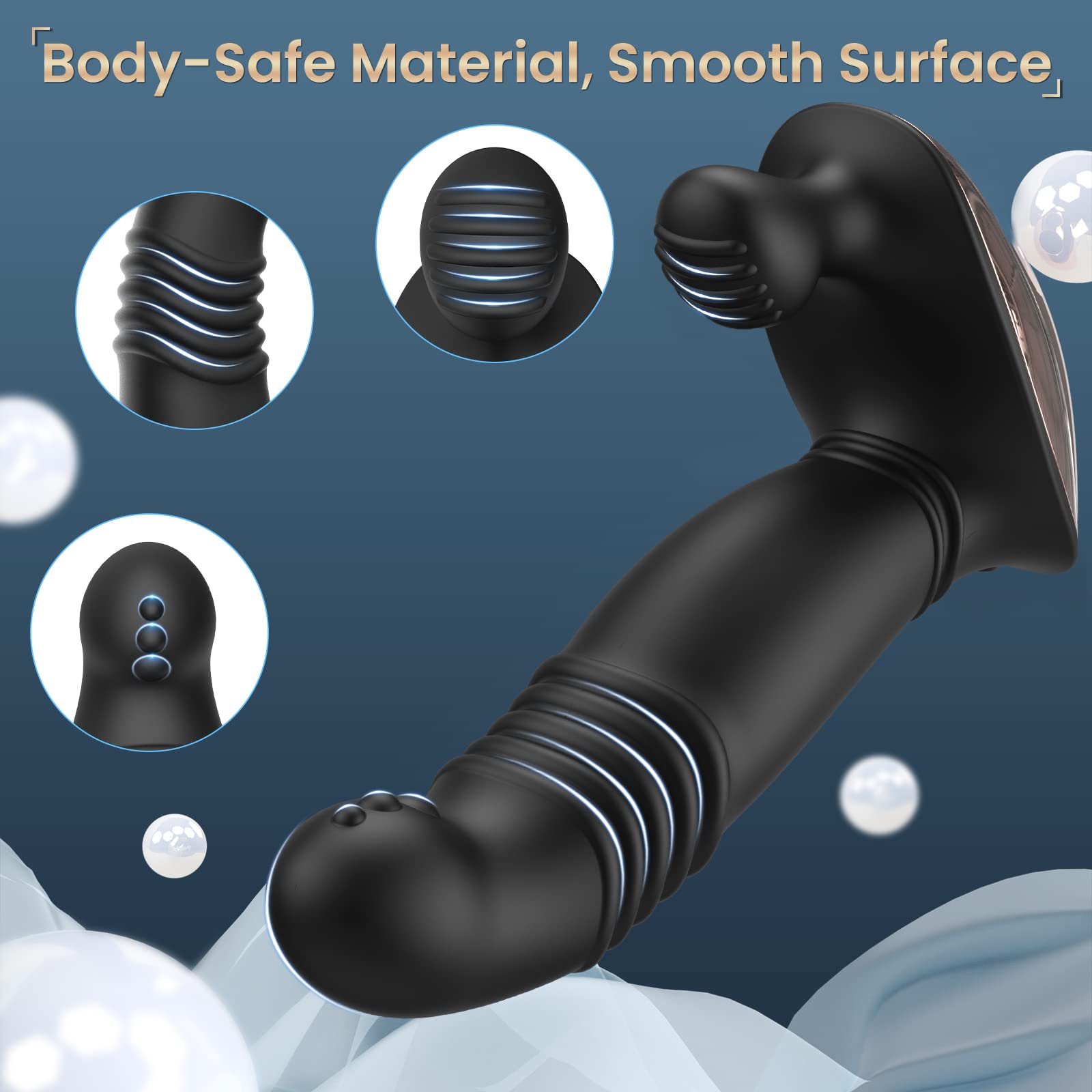 Powerful Thrusting Prostate Massager - 9 Vibration & Thrusting Modes, 3 Motors Anal Vibrator for Men & Women - G-Spot Stimulation, Couples Play - Perfect for Solo Pleasure & Intimate Moments
