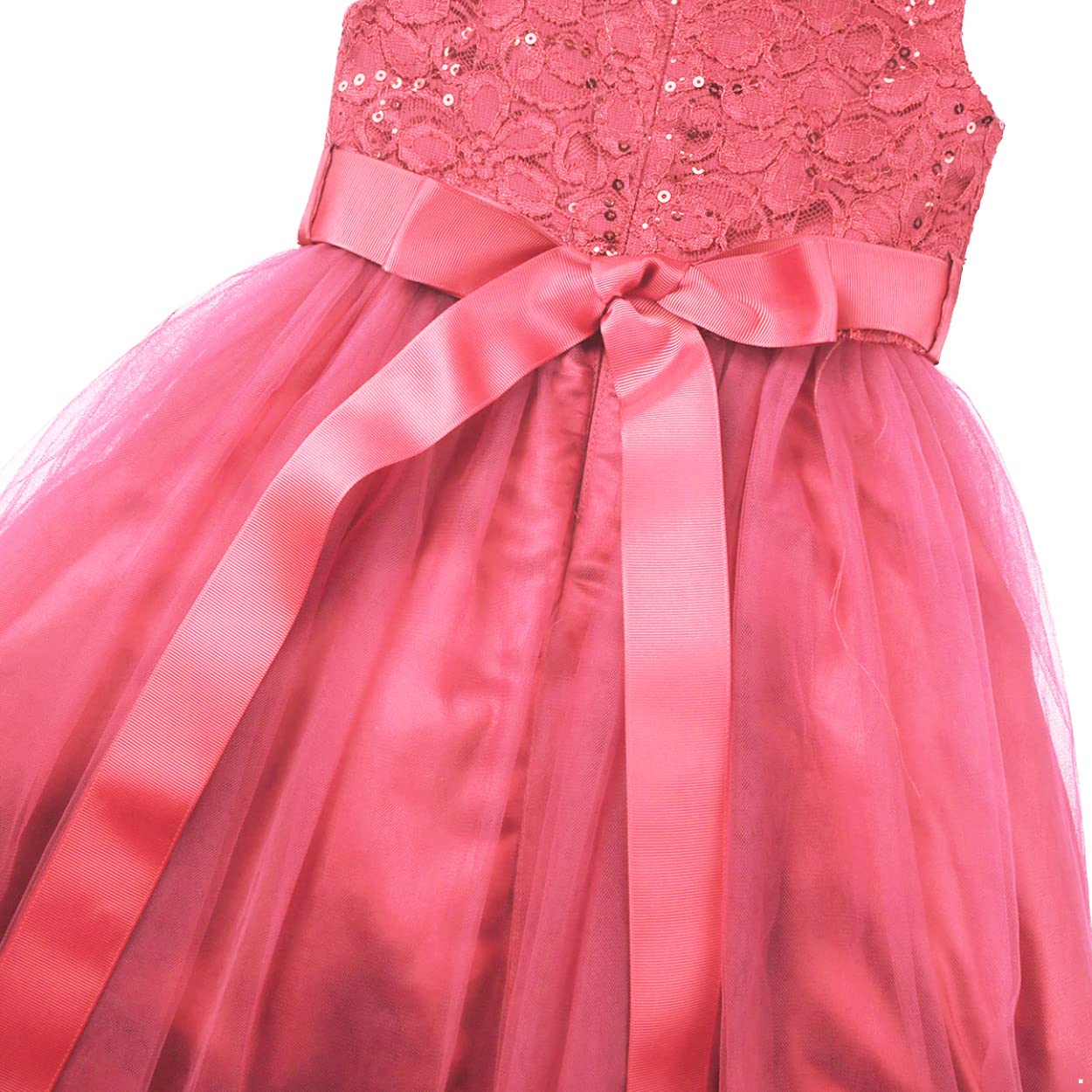Girls Embroidered Lace Pageant Dress - Flower Girl Wedding Party Gown for Birthday, Special Occasions & Princess-Themed Events