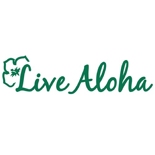 Live Aloha Flower Hawaiian Sticker Decal - Tropical Green Vinyl Decal for Laptops, Water Bottles & Car Windows - Perfect for Beach Lovers & Hawaii Enthusiasts