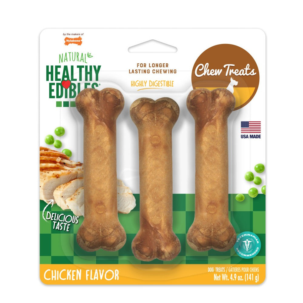 Healthy Chicken Flavor Dog Dental Chews - Natural Teeth Cleaning Treats for Small & Large Dogs - Freshens Breath & Reduces Plaque - Perfect for Daily Oral Care & Training Rewards