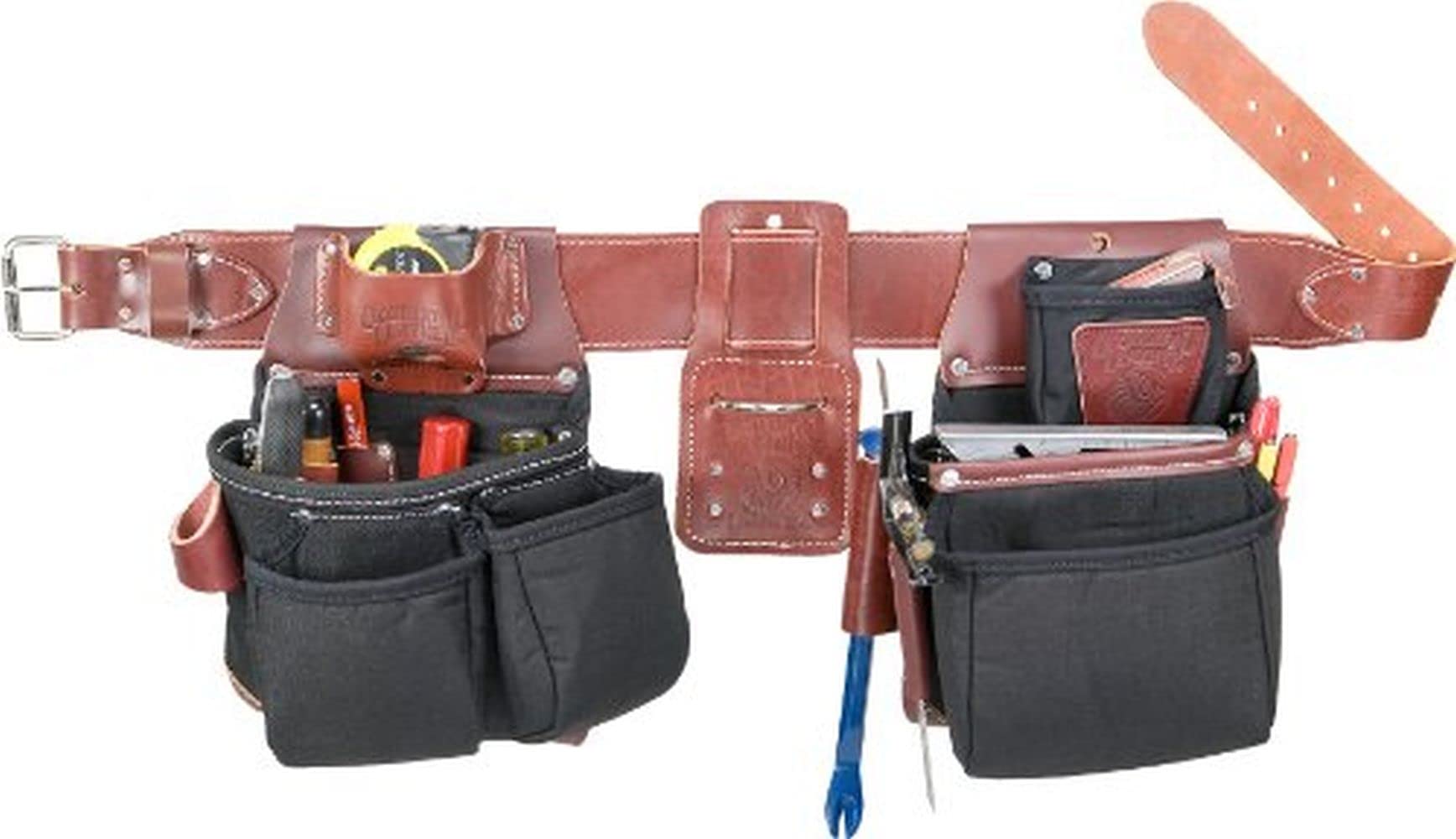 Occidental Leather B8080DB LG OxyLights Framer Tool Set with Double Outer Bags - Black | Professional Carpenter Tool Belt for Framing & Construction Work | Durable Workwear for Builders & Contractors
