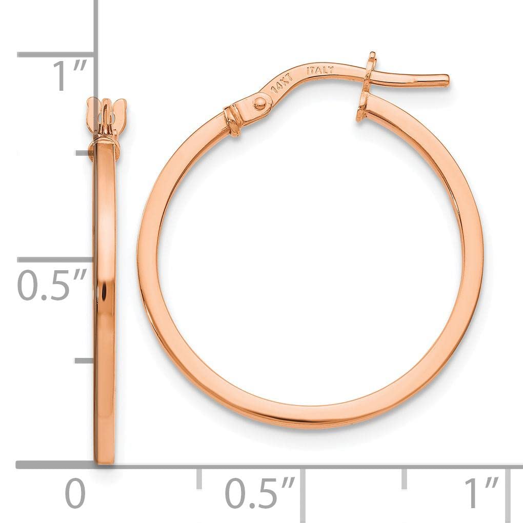 14K Rose Gold Hoop Earrings for Women - Classic Dainty Huggie Hoops - Perfect for Everyday Wear, Gifts & Special Occasions