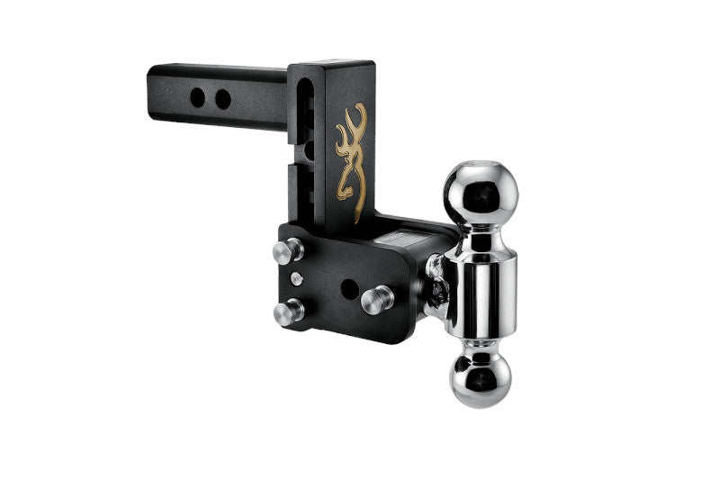 Browning B&W Tow & Stow 2in Dual Ball Receiver Hitch - 5in Drop & 5.5in Rise - Heavy Duty Trailer Towing for Trucks & SUVs - Perfect for Hauling Boats, Campers & Utility Trailers