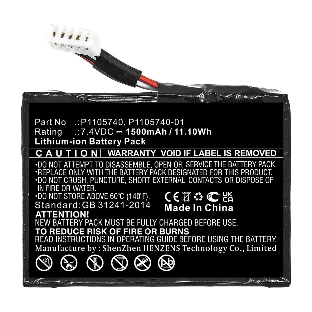Synergy Digital Printer Battery - Compatible with Zebra P1105740 Printer (Li-ion, 7.4V, 1500mAh) | Ultra High Capacity Replacement Battery for Zebra P1105740 | Perfect for Warehouse, Retail & Logistics Label Printing