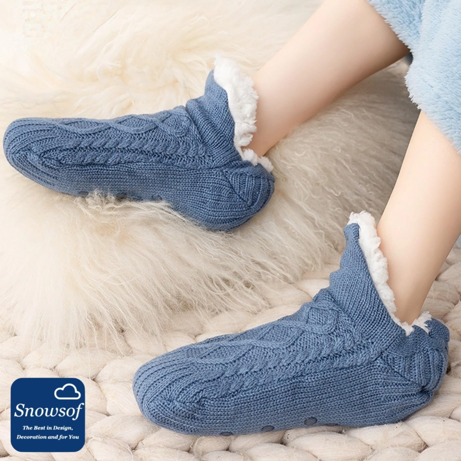 Cozy Women's Winter Thermal Socks - Thick Fuzzy Warm Socks for Cold Weather, Snow Boot Socks - Perfect for Indoor Lounging, Outdoor Hiking & Winter Travel