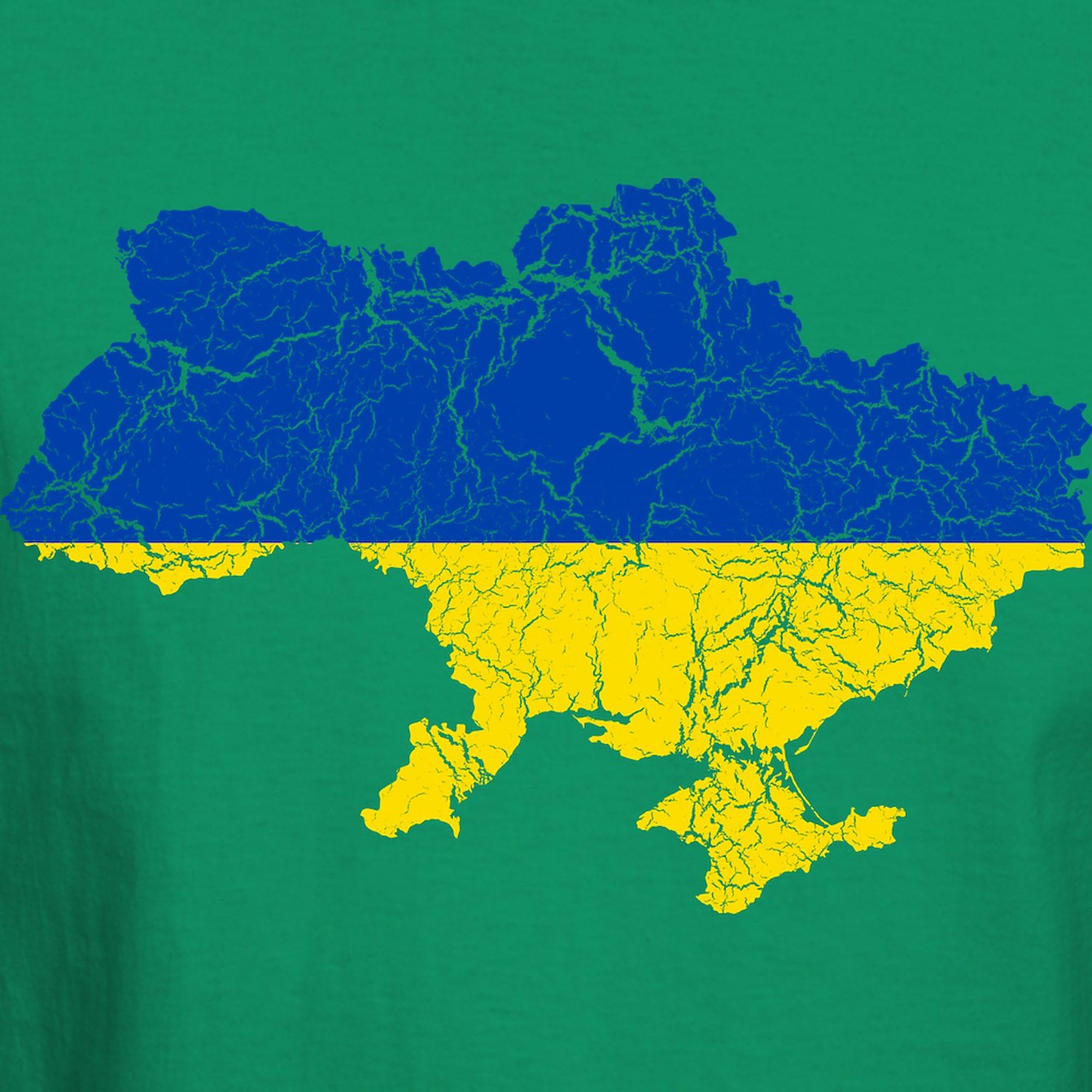 Ukraine Flag and Map Dark T-Shirt for Men - 100% Cotton Classic Graphic Tee | Patriotic Apparel, Casual Wear & Gift Idea