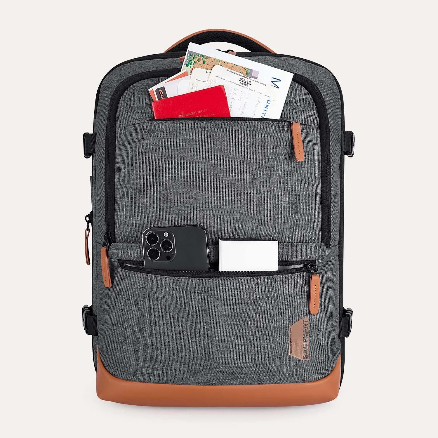 Falco 40L Expandable Airline Approved Carry On Travel Backpack - Waterproof Laptop Backpack for Business Travel, Weekend Trips & Commuting