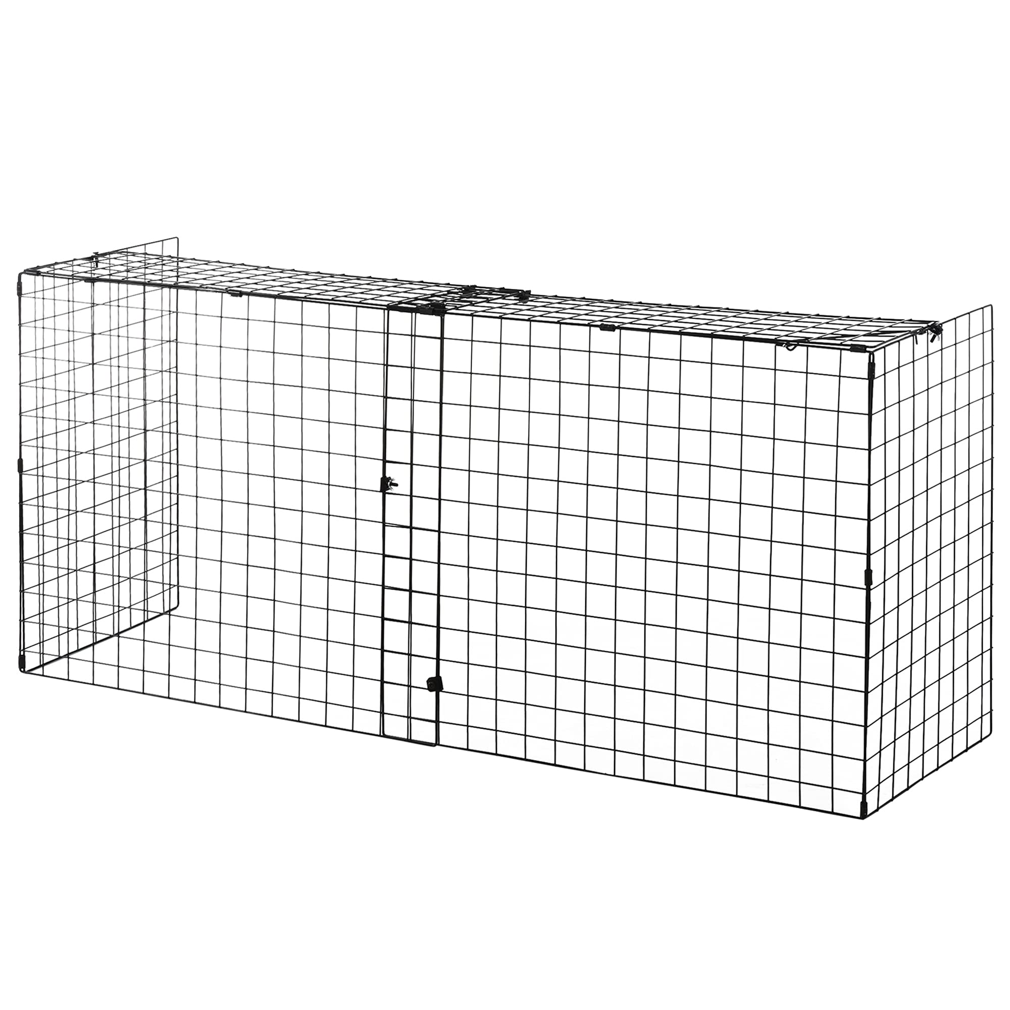 HOMCOM Extendable Fireplace Screen with Metal Mesh - Black Fire Spark Guard Cover for Living Room & Home Decor | Heat Protection & Safety for Fireplace Use