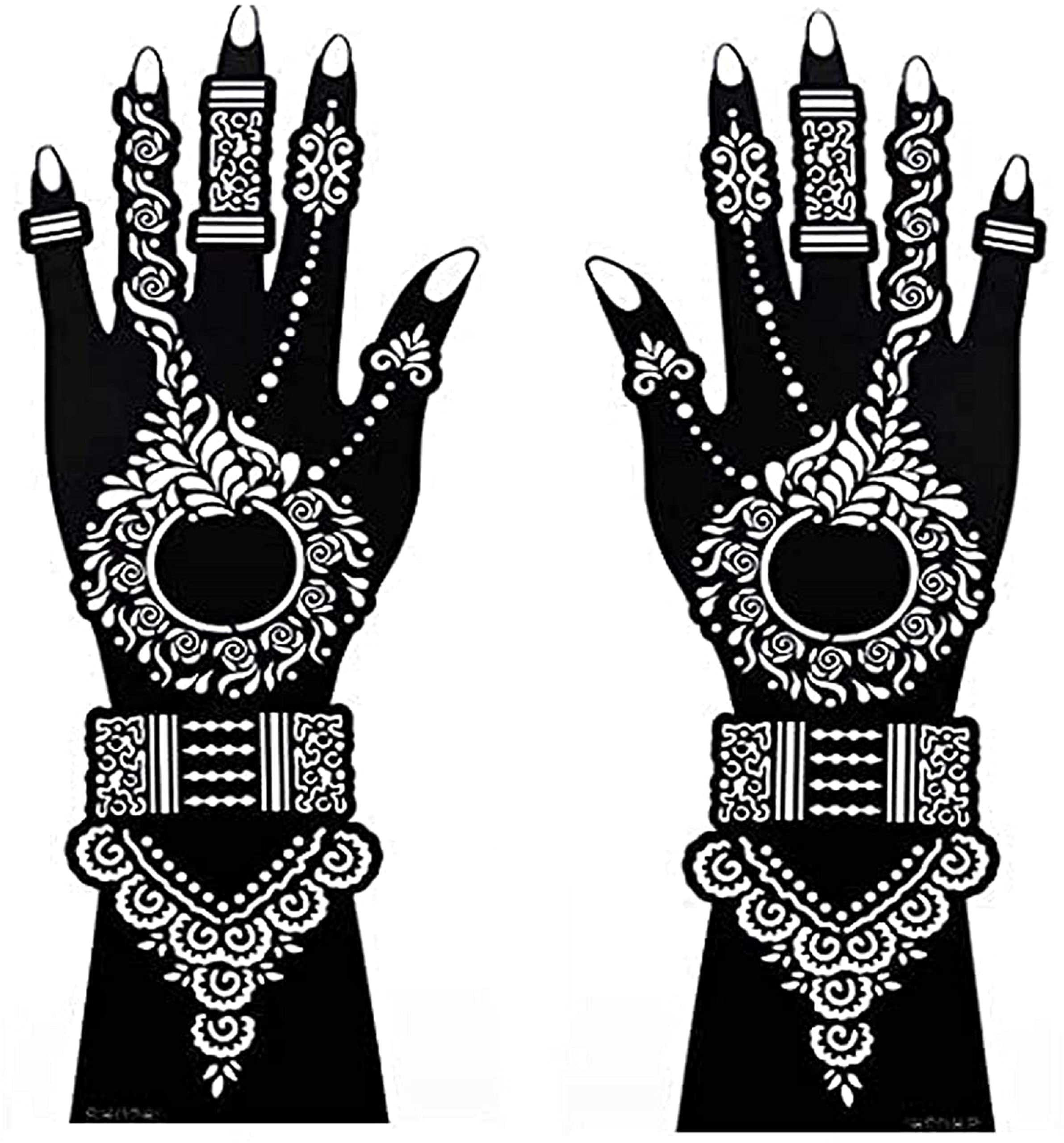 KICKWIX Henna Tattoo Stencil Kit - Floral Body Art Designs for Women & Girls, Temporary Hand & Finger Tattoo Paint - Perfect for Parties, Festivals & DIY Body Art