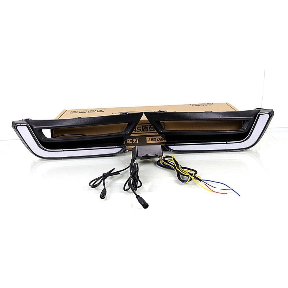 LED Daytime Running Lights for Honda CR-V 2017-2020 | 6000K White DRL with Yellow Turn Signals & Fog Lights | Perfect for Enhanced Visibility and Style Upgrade