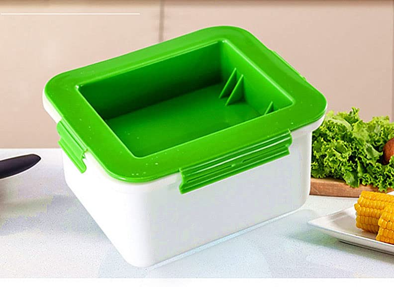 NIWWIN Tofu Press Mold Kit - Plastic Tofu Maker Box with Built-in Drainage for Homemade Soybean Curd, Cheese & Vegan Recipes - Perfect for Home Kitchen Cooking & Meal Prep (Green, 16X14)