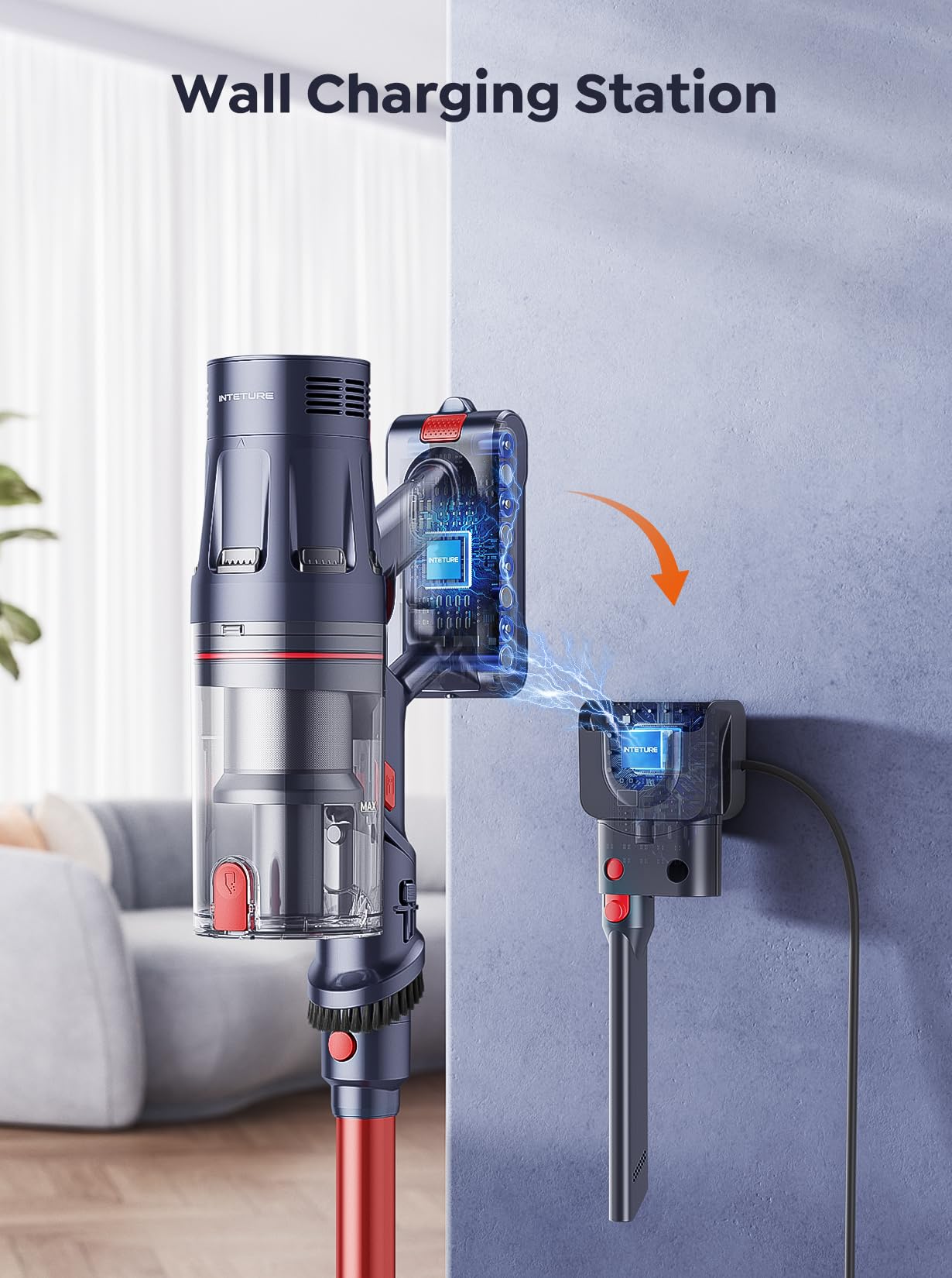 550W 45Kpa Cordless Stick Vacuum Cleaner with 60min Detachable Battery - Self-Standing, Touch Display & Wall Mount Charging - Lightweight Handheld Vacuum for Hard Floors & Carpets - Perfect for Home, Office & Pet Hair Cleaning