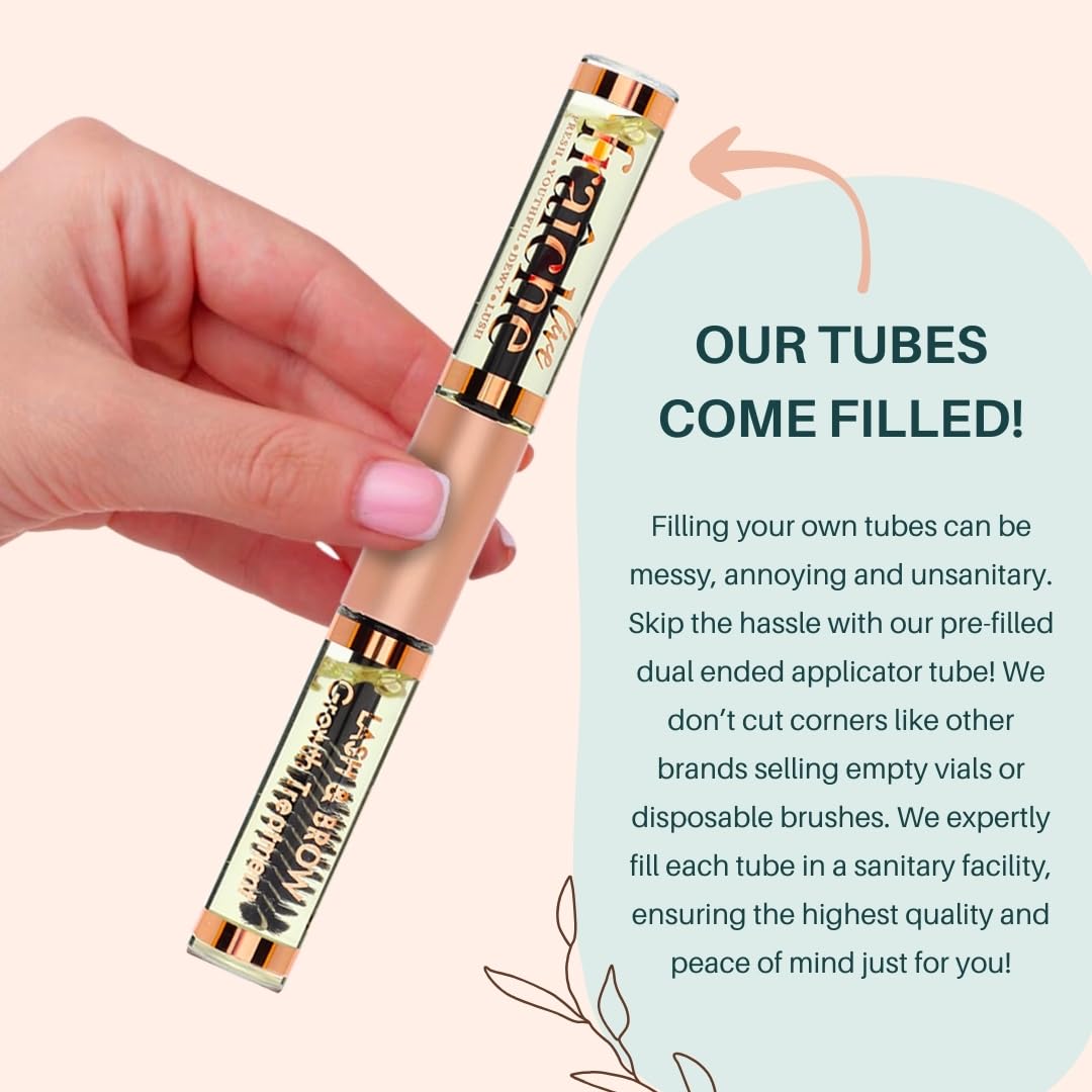 Organic Castor Oil for Eyelashes & Eyebrows Growth - 100% Pure Cold Pressed Hexane-Free (2oz) with Mascara Tube - USDA Certified by Live Fraiche - Natural Lash & Brow Serum for Thicker Hair - Perfect for Nighttime Treatment & Daily Conditioning