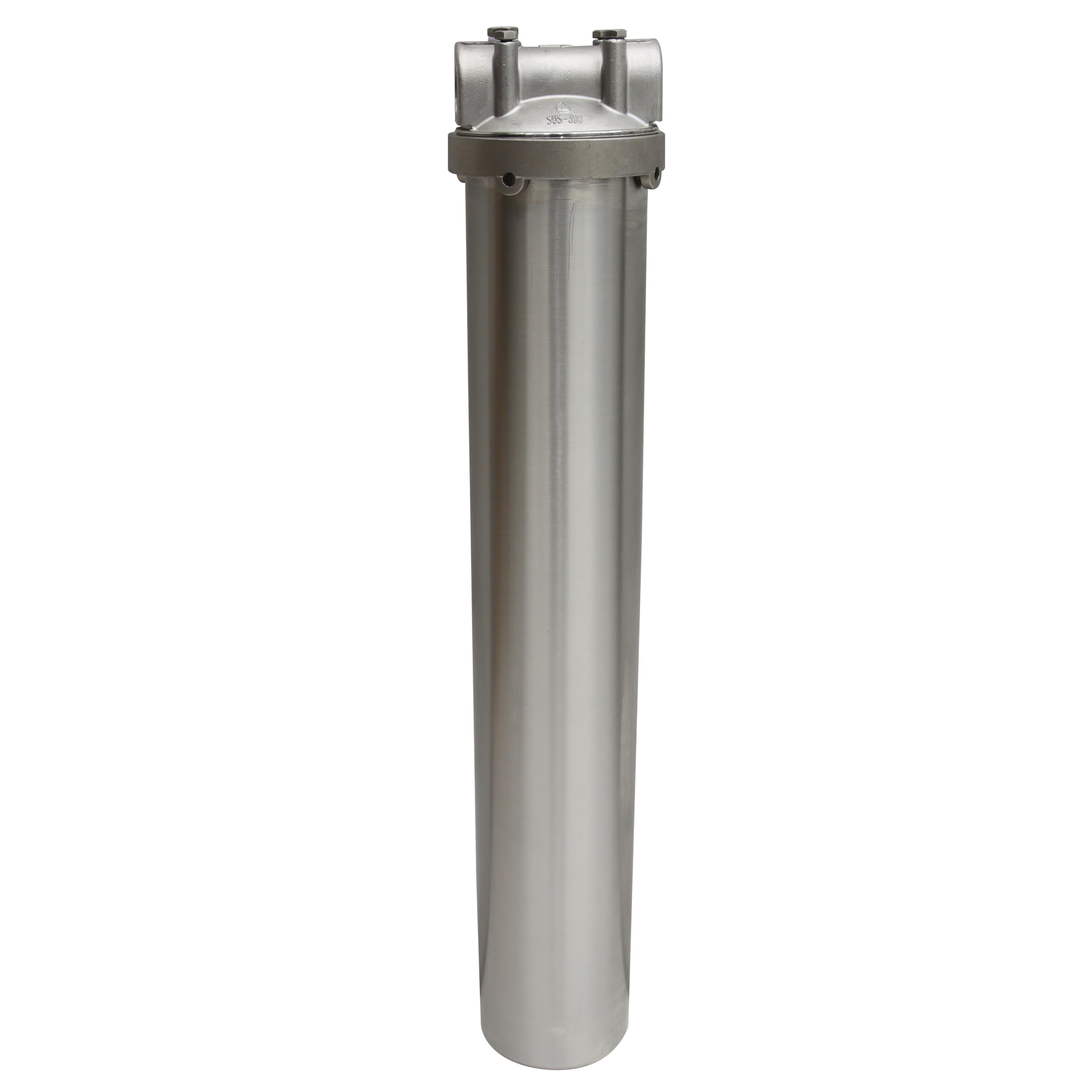 TECHTONGDA Stainless Steel 3/4inch NPT Water Filter Housing for 20inch Long Cartridge - 72psi Rated Pressure - Ideal for Home & Commercial Water Filtration Systems