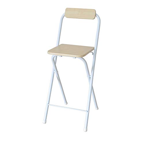24 Inch High Portable Folding Bar Stool with Back - Adjustable Adult Stool for Home, Kitchen & Outdoor - Durable MDF Seat & Steel Frame - Easy to Clean & Store - Perfect for Bars, Patios & Small Spaces