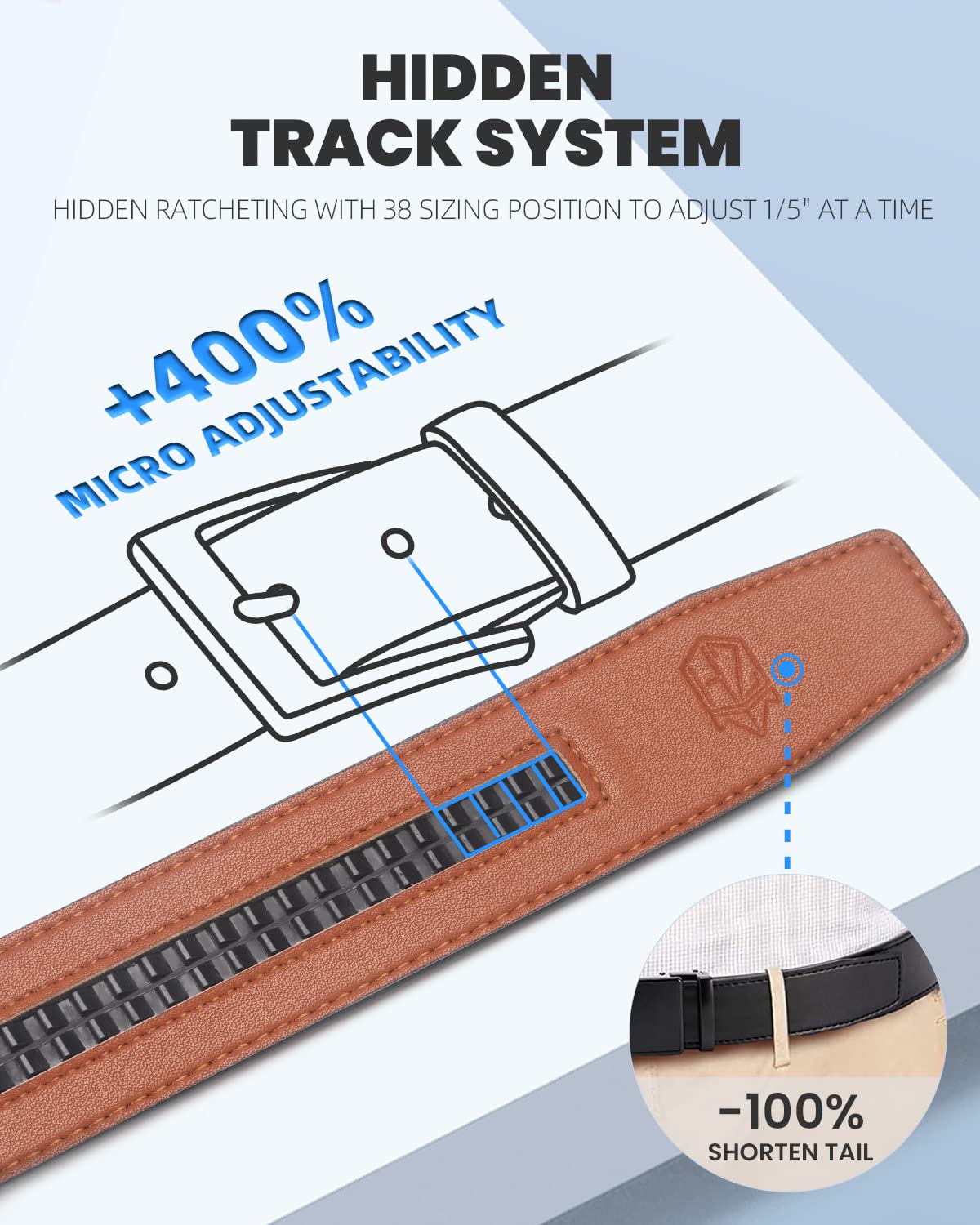 Premium Men's Ratchet Dress Belt - 1 3/8