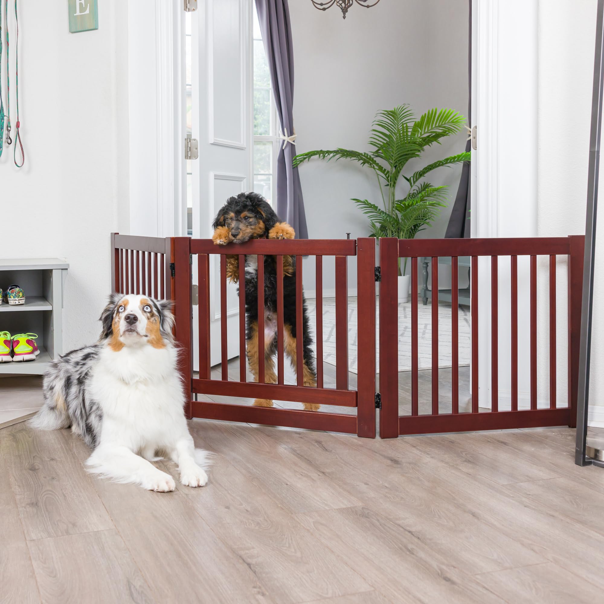 360° Adjustable Freestanding Pet Gate with Door - Ideal for Home, Stairs & Wide Openings | Safe & Secure for Dogs & Cats
