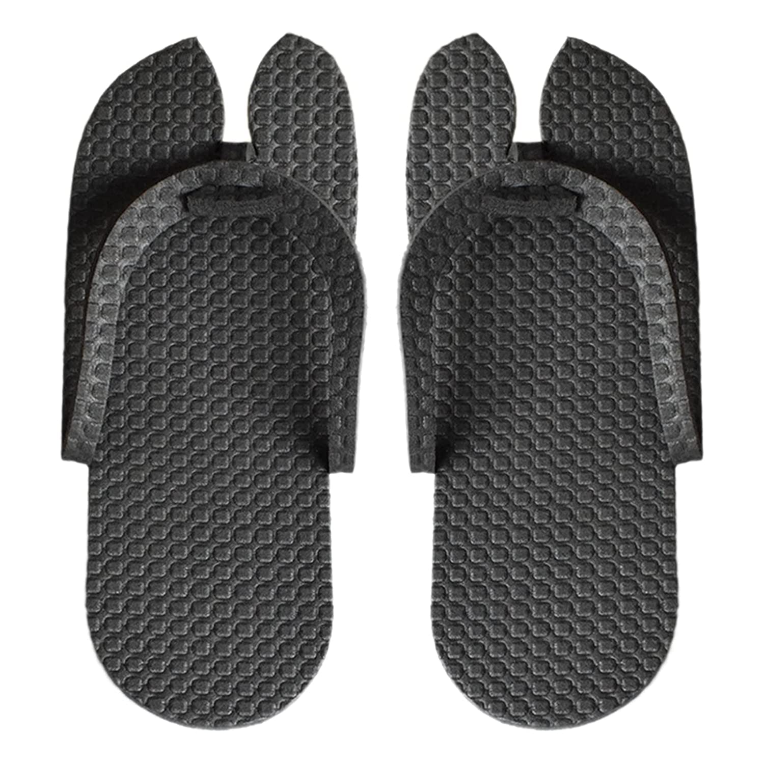 Premium 5MM Sole Flip Flop Slippers for Spa, Hotel & Guest House - Black (Pack of 6) | Comfortable Non-Slip Bathroom & Pool Slides for Relaxation & Hospitality Use