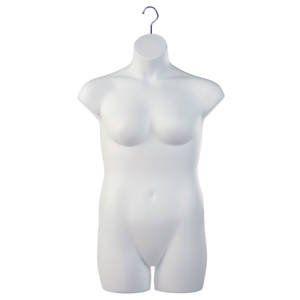 Plus Size Female Dress Form Mannequin - Adjustable White Display Dummy for Fashion Design, Tailoring, and Boutique Window Displays