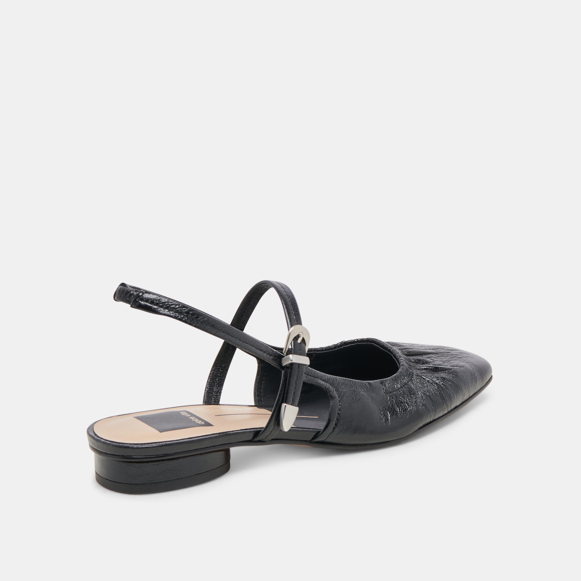 RIANNE FLATS Midnight Crinkle Patent Leather Women's Shoes - Perfect for Office, Casual Wear & Evening Outfits
