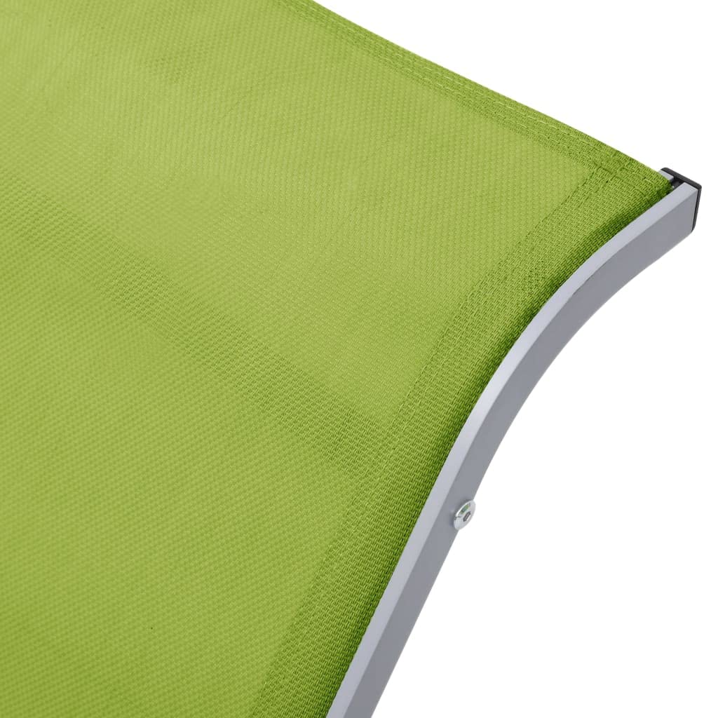 2-Pack Green Aluminum Sun Loungers - Outdoor Patio Lounge Chairs with Side Table - All-Weather Poolside & Beach Relaxation for Backyard, Garden, and Resort Use