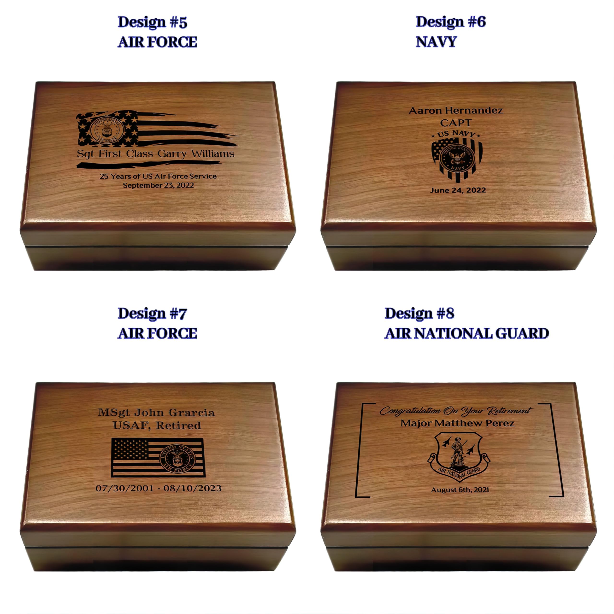 Personalized Military Keepsake Box - Custom Wooden US Army, Navy, Air Force & Marine Corps Gift Box for Retirement, Memorial & Display | Perfect for Veterans, Soldiers & Military Collectors