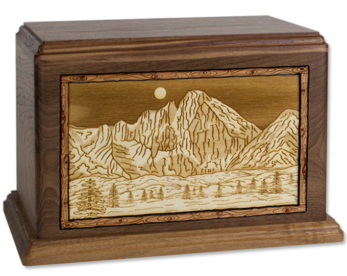 Elegant Cremation Urn with Famous Mountain Scenes - Memorial Keepsake for Ashes - Perfect for Home Display, Memorial Services & Scattering Ceremonies