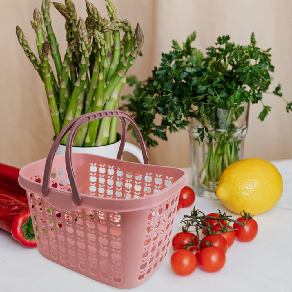 Plastic Shopping Basket - Multipurpose Storage Basket for Fruits, Snacks, Sundries & Household Items | Durable Desktop Organizer for Kitchen, Supermarket & Office Use