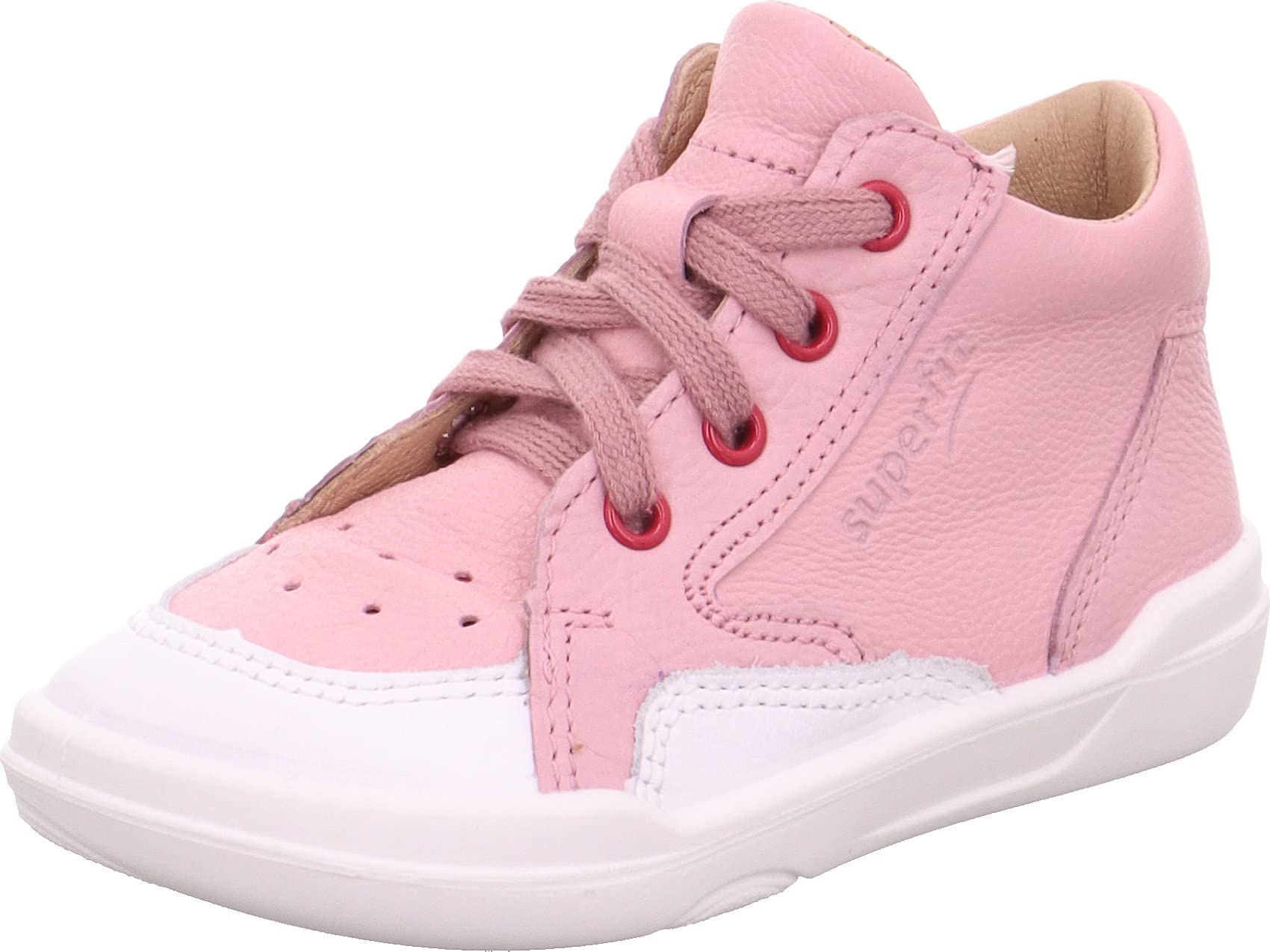 Superfit Girls' Low-Top Sneakers - Pink & White Athletic Shoes for Toddlers Size 2/3 US - Perfect for Playground, Preschool & Everyday Wear