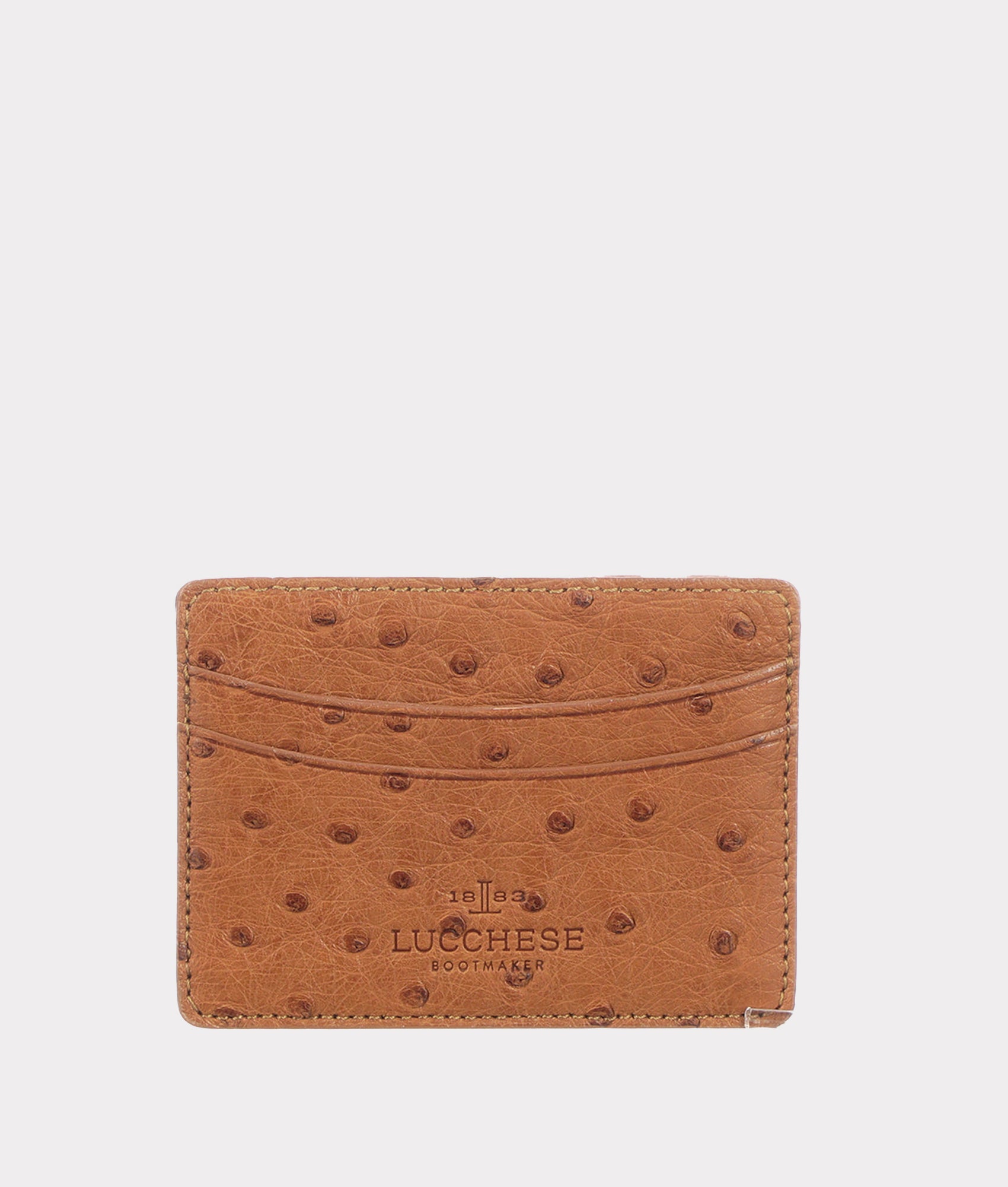 Premium Genuine Ostrich Leather Credit Card Holder Wallet - Cognac Brown for Men & Women | Slim RFID Blocking Business Card Case - Ideal for Travel, Office & Everyday Use