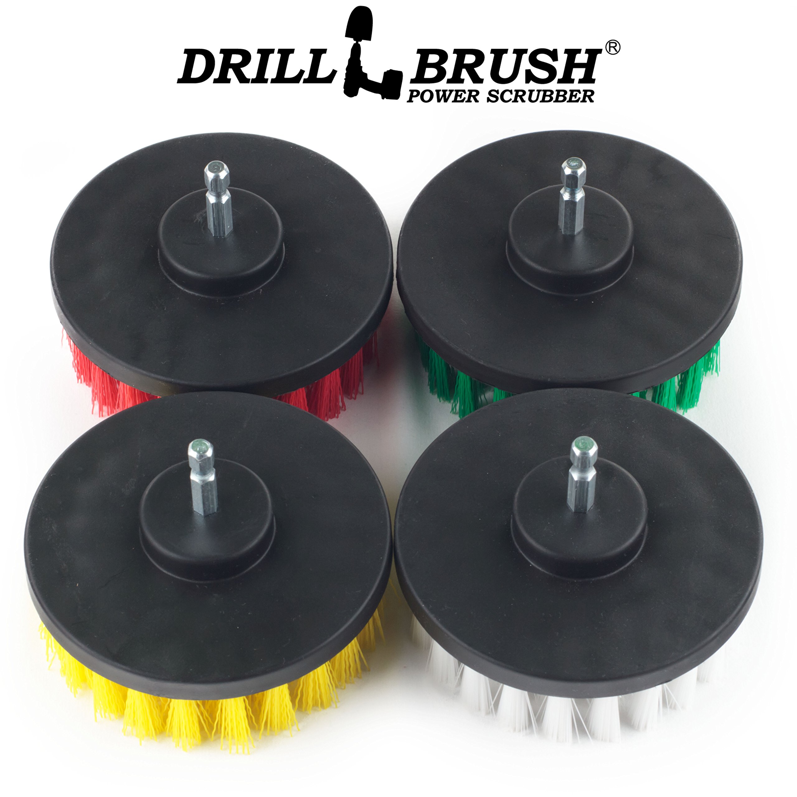 Drill Brush Cleaning Kit - Power Scrubber Set for Shower, Tile, Bathtub, Kitchen & Oven - Heavy Duty Drill Brush Attachments for Deep Cleaning - Perfect for Bathroom, Kitchen & Outdoor Bird Bath Maintenance