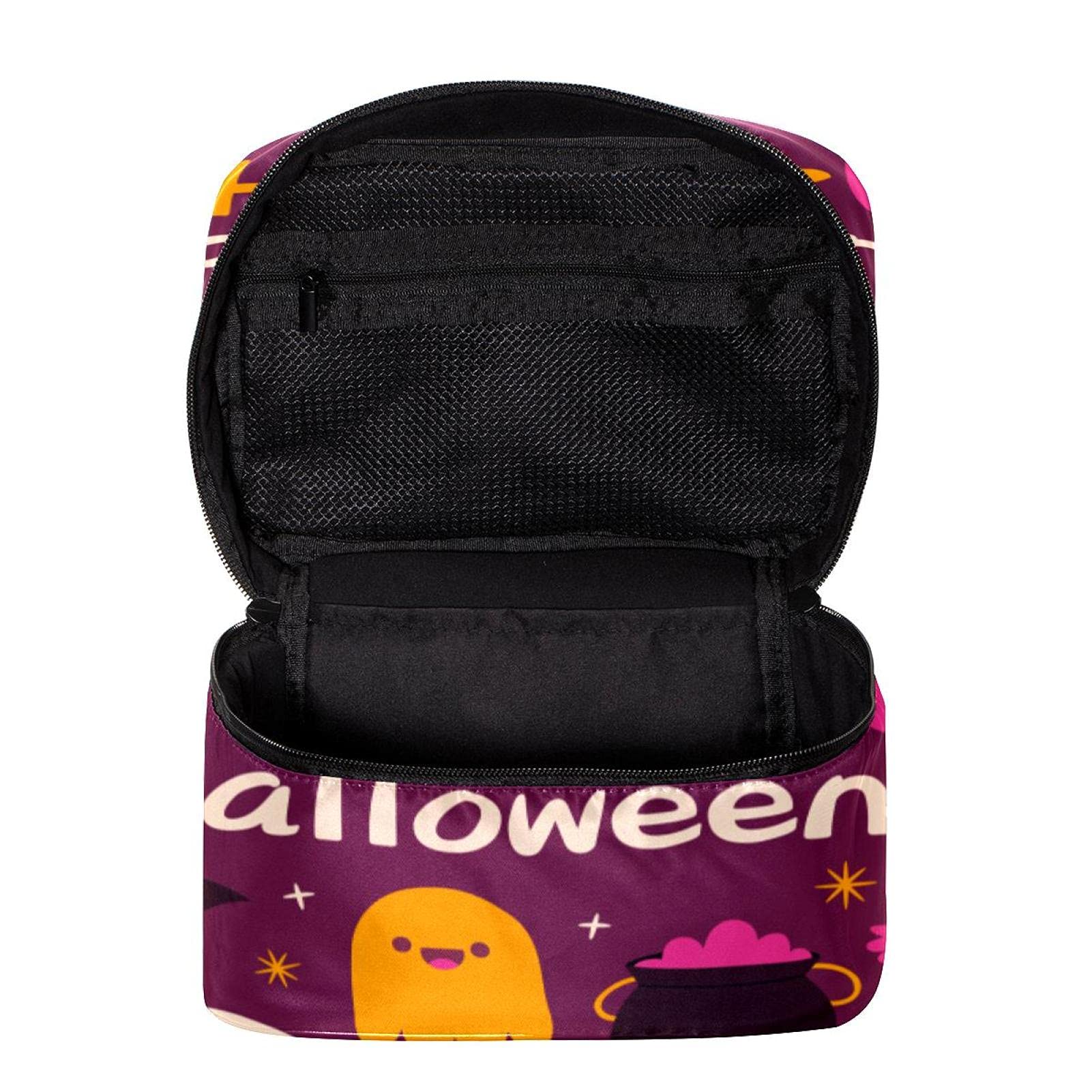 Halloween Makeup Bag - Ghost & Pumpkin Design Cosmetic Organizer for Travel & Artists | Perfect for Women & Girls