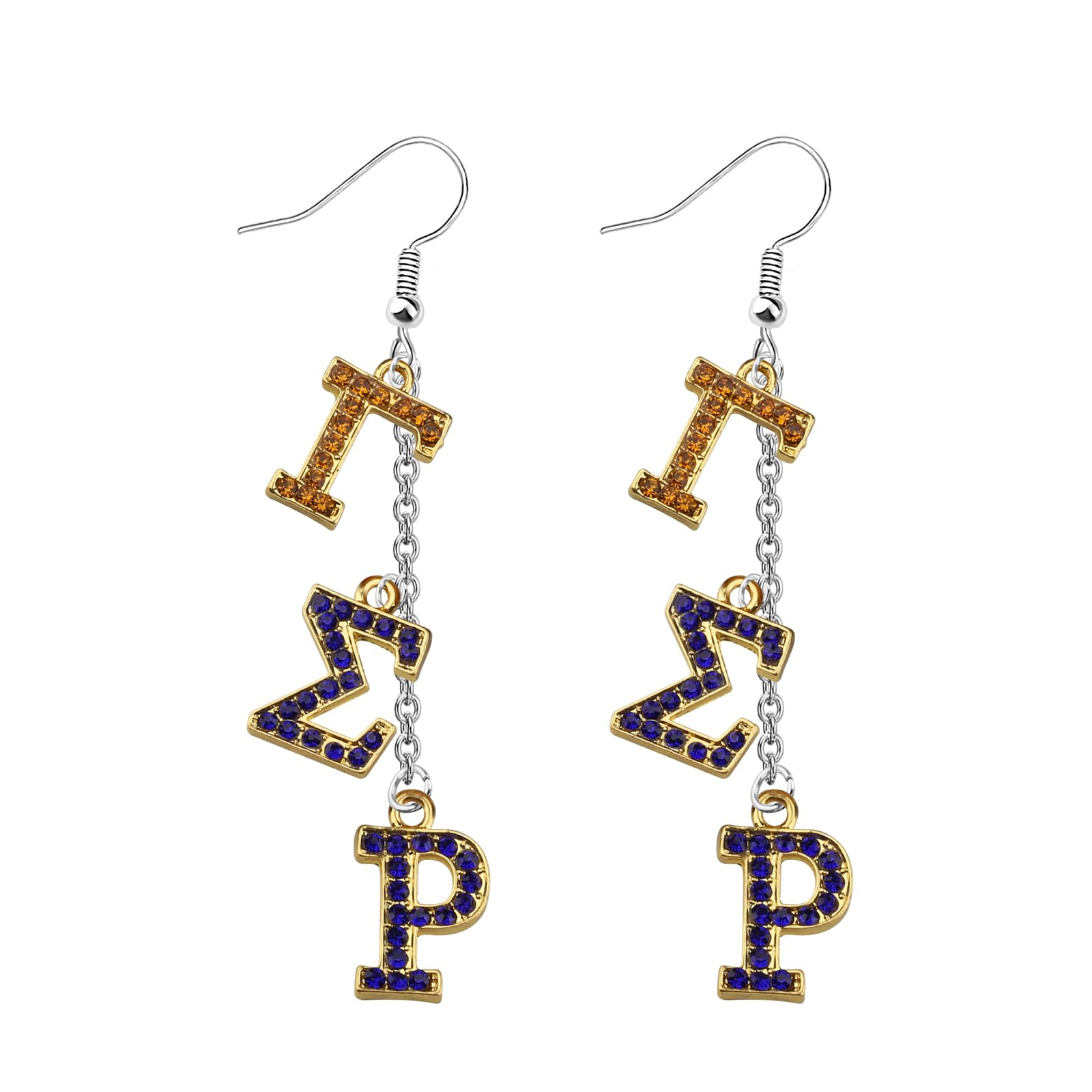 Sorority Drop Earrings - Greek Letter Jewelry for Sorority Sisters, Perfect Gift for Big/Little Reveal, Bid Day or Sisterhood Events - Elegant Dangle Earrings for College Sorority Girls